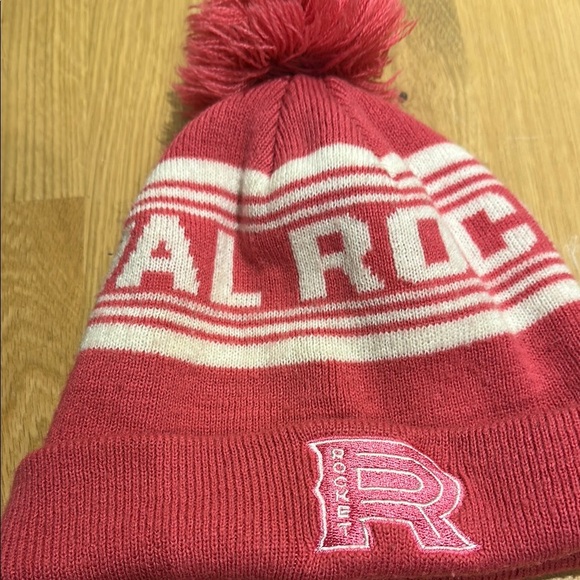Rockets hockey Red and White Pom-Pom Beanie Hat - Picture 1 of 7